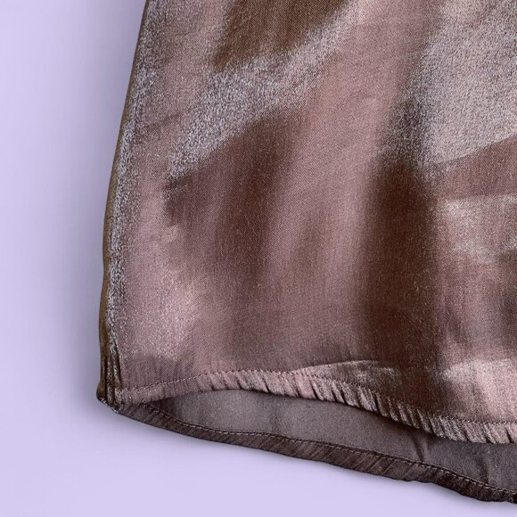 Vintage New York Jeans Metallic Brown Button-Up Blouse – Size L – Made in Korea - Picture 4 of 7